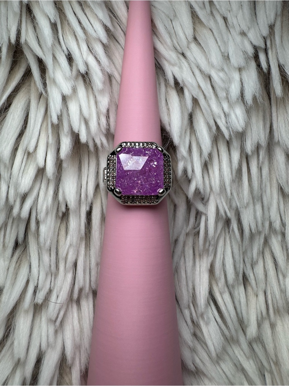 Lavender ice crystal ring